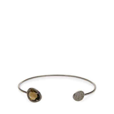 Sterling silver and smoky topaz bracelet